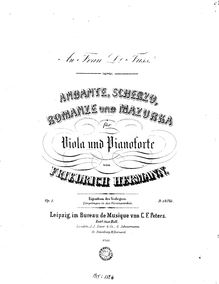 Partition , Andante - partition de piano, Op.1 Andante, Scherzo, Romanze et Mazurka