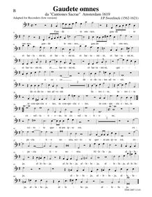 Partition basse enregistrement  (low version), Gaudete omnes, B♭ major