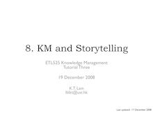 Tutorial. 8. KM and Storytelling