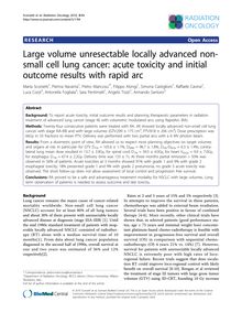 Large volume unresectable locally advanced non-small cell lung cancer: acute toxicity and initial outcome results with rapid arc