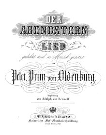 Partition complète, Der Abendstern, Oldenburg, Peter Georg von