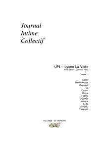 Journal Intime Collectif- Lycée La Viste - Marseille