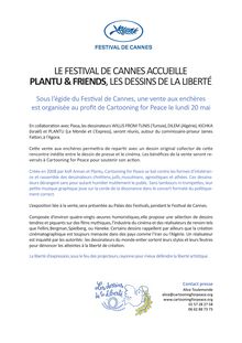 Le Festival de Cannes accueille Plantu & Friends, les dessins de la Liberté