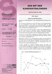 Statistik kurzgefaßt. Wirtschaft und Finanzen Nr. 27/2000. Das BIP der Kandidatenländer