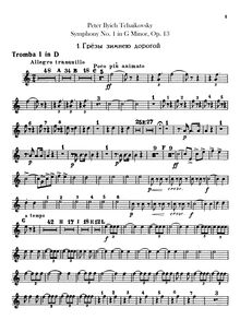 Partition trompette 1, 2 (D, C), Symphony No.1, Зимние грезы (Zimnie grezy) = Winter Daydreams, Winter Dreams
