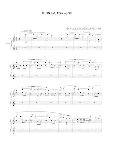 Partition complète, Burgalesa, Spanish piano music, Seco de Arpe, Manuel