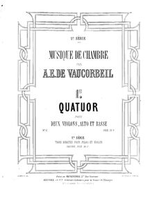 Partition viole de gambe, corde quatuor No.1, Vaucorbeil, Auguste
