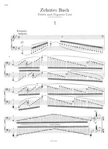 Partition Buch 10: 6 Étuden nach Paganini-LisztNos.1 et 2, Klavierübung en 10 Büchern