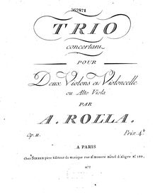 Partition violoncelle, Concertant corde Trio en E-flat major, Trio concertant pour deux violons et violoncelle or alto viola