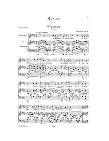 Partition Version pour medium voix, Myrthen, Schumann, Robert