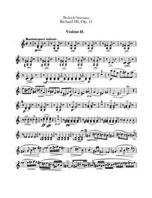 Partition violons II, Richard III, Smetana, Bedřich