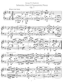 Partition , Scherzino - partition complète, Six Characteristic pièces, Op.7
