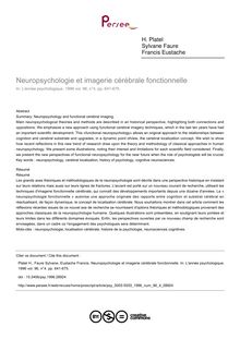 Neuropsychologie et imagerie cérébrale fonctionnelle - article ; n°4 ; vol.96, pg 641-675