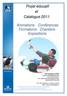 Projet éducatif et Catalogue 2011: Animations Conférences ...
