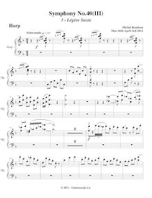 Partition harpe, Symphony No.40, Rondeau, Michel par Michel Rondeau