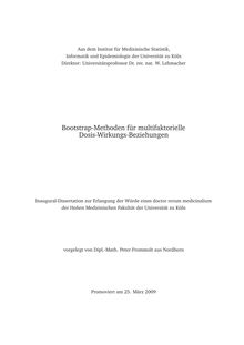 Bootstrap-Methoden für multifaktorielle Dosis-Wirkungs-Beziehungen [Elektronische Ressource] / vorgelegt von Peter Frommolt