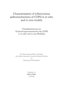 Characterization of inflammatory pathomechanisms of COPD in in vitro and in vivo models [Elektronische Ressource] = Charakterisierung von Entzündungsmechanismen der COPD in In-vitro- und In-vivo-Modellen / vorgelegt von Ružica Puljić