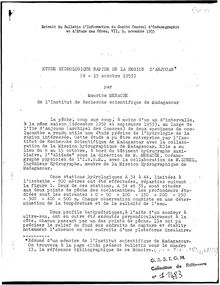 Etude hydrologique rapide de la région d Anjouan (8-15 octobre 1953)