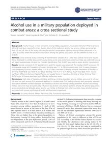 Alcohol use in a military population deployed in combat areas: a cross sectional study