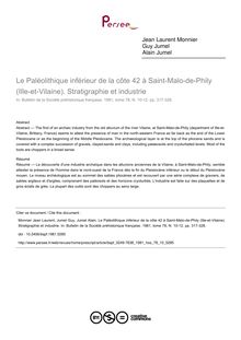 Le Paléolithique inférieur de la côte 42 à Saint-Malo-de-Phily (Ille-et-Vilaine). Stratigraphie et industrie - article ; n°10 ; vol.78, pg 317-328