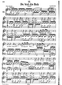 Partition complète (low voix), Du bist die Ruh, D.776 (Op.59 No.3)