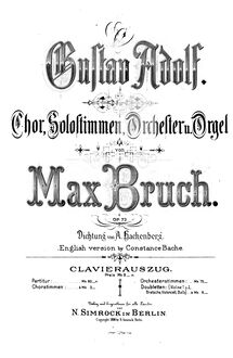 Partition complète, Gustav Adolf, Oratorio, Bruch, Max