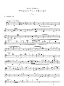 Partition clarinette 1, 2 (A), Symphony No. 7 en E major, Bruckner, Anton