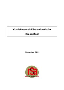 Comité national d évaluation du rSa - Rapport final : décembre 2011