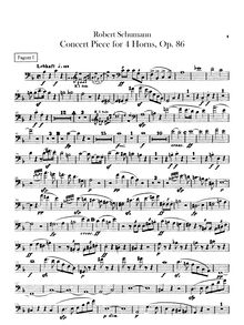 Partition basson 1, 2, Concertpiece pour Four cornes et orchestre, Op.86