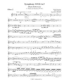 Partition hautbois 2, Symphony No.15  Black Halloween , F minor par Michel Rondeau