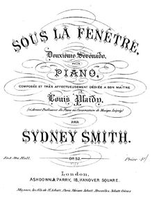 Partition complète, Sous la fenêtre, Serenade No.2, A major, Smith, Sydney