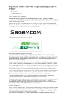 Sagemcom renforce son offre energie avec l acquisition de Fröschl