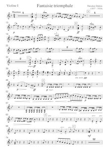 Partition violons I, Fantaisie triomphale, Dubois, Théodore