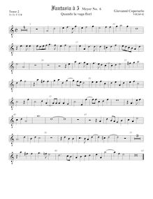Partition ténor viole de gambe 2, octave aigu clef, Fantasia pour 5 violes de gambe, RC 65