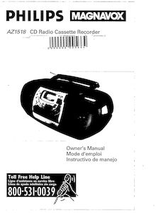 Notice Enregistreur à cassette stéréo Radio Philips  AZ1518/17