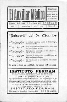 El Auxiliar Médico: revista mensual profesional, n. 045 (1929)