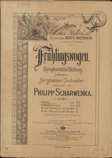 Partition complète, Fruhlingswogen, Symphonisches Dichtung, Scharwenka, Philipp