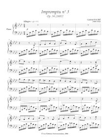 Partition No. 3 - Allegro (A-flat major), Impromptu No. 3 en A flat, Op.34