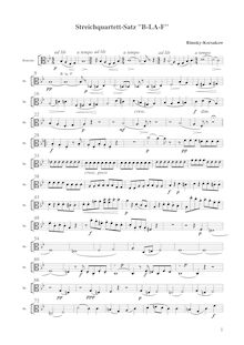 Partition viole de gambe, corde quatuor on pour Theme  B-la-F , Quatuor sur le nom B-la-f
