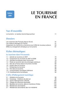 Sommaire du Tourisme en France, édition 2008