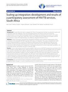 Scaling up integration: development and results of a participatory assessment of HIV/TB services, South Africa