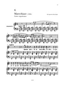 Partition complète (haut voix: D minor), Marechiare, Canto Napoletano