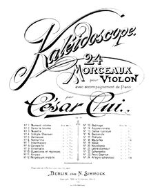 Partition , Petit caprice - partition de violon, Kaleidoscope, 24 morceaux pour violin et piano