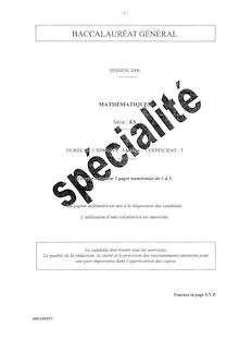 Sujet du bac ES 2006: Mathématique Spécialité