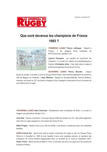 Que sont devenus les champions de France 1993 ?