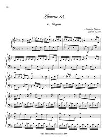Partition X, Lesson en F major, A Collection of leçons pour pour clavecin