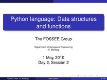 Python language: Data structures and functions (session 8)