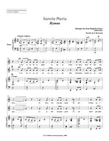 Partition Transposed (Low voix, C major), Sancta Maria, Faure, Jean-Baptiste