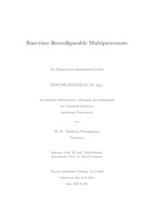 Run-time reconfigurable multiprocessors [Elektronische Ressource] / von Madhura Purnaprajna