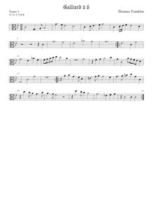Partition ténor viole de gambe 1, alto clef, Pavan et Galliard pour 6 violes de gambe